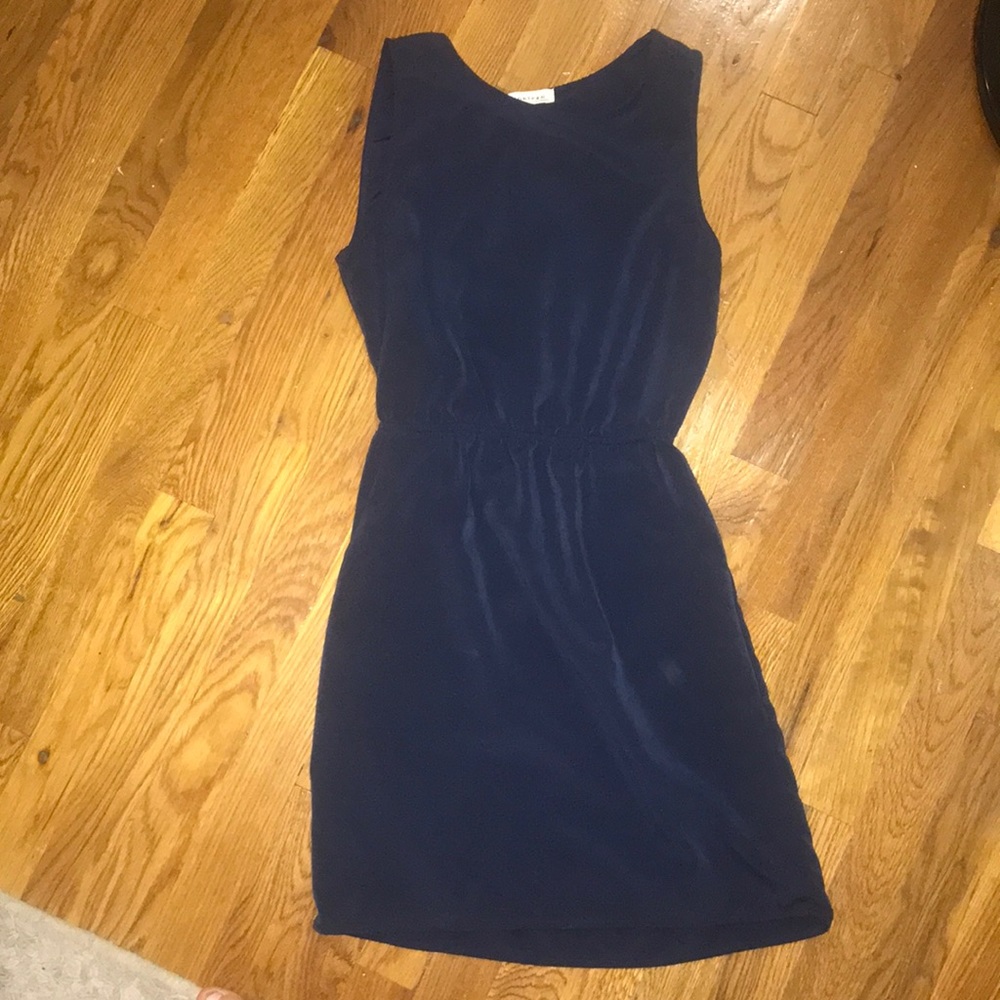 Navy dress with open back